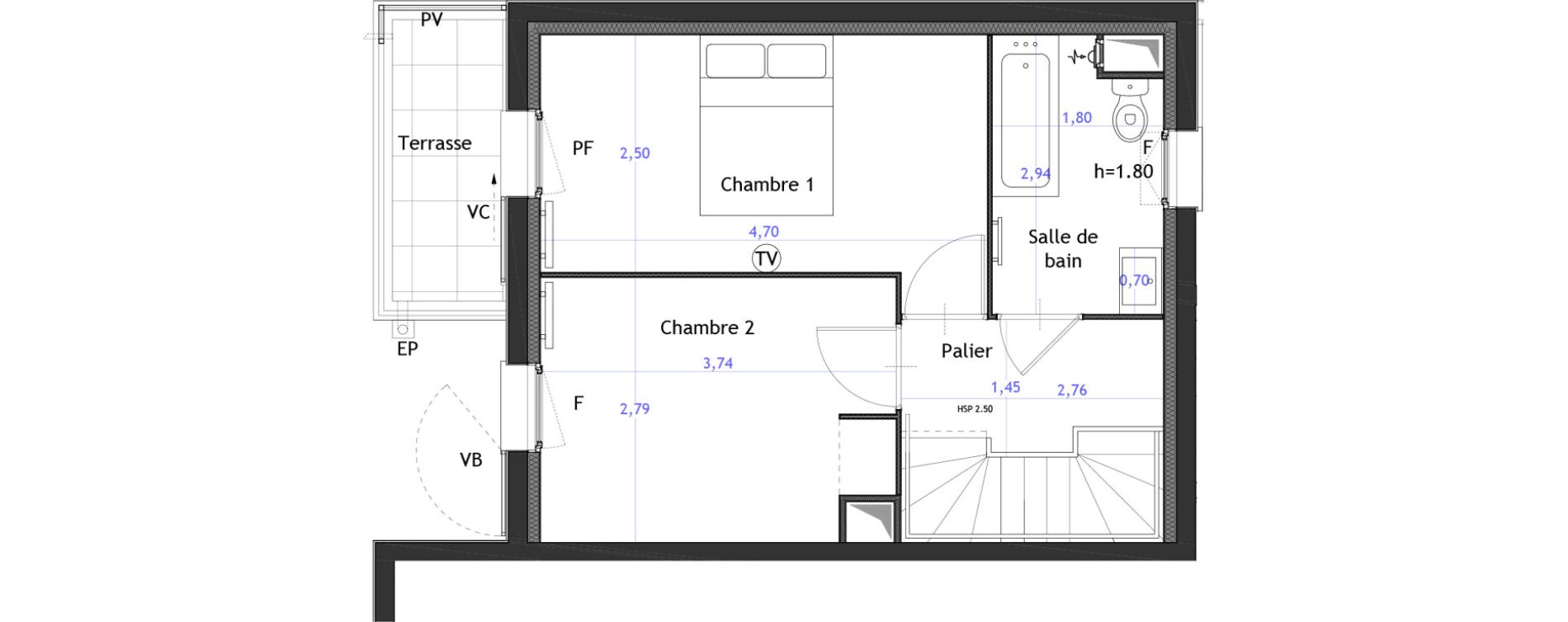 Duplex T3 de 65,93 m2 &agrave; Vitry-Sur-Seine Gare - jean-jaur&egrave;s