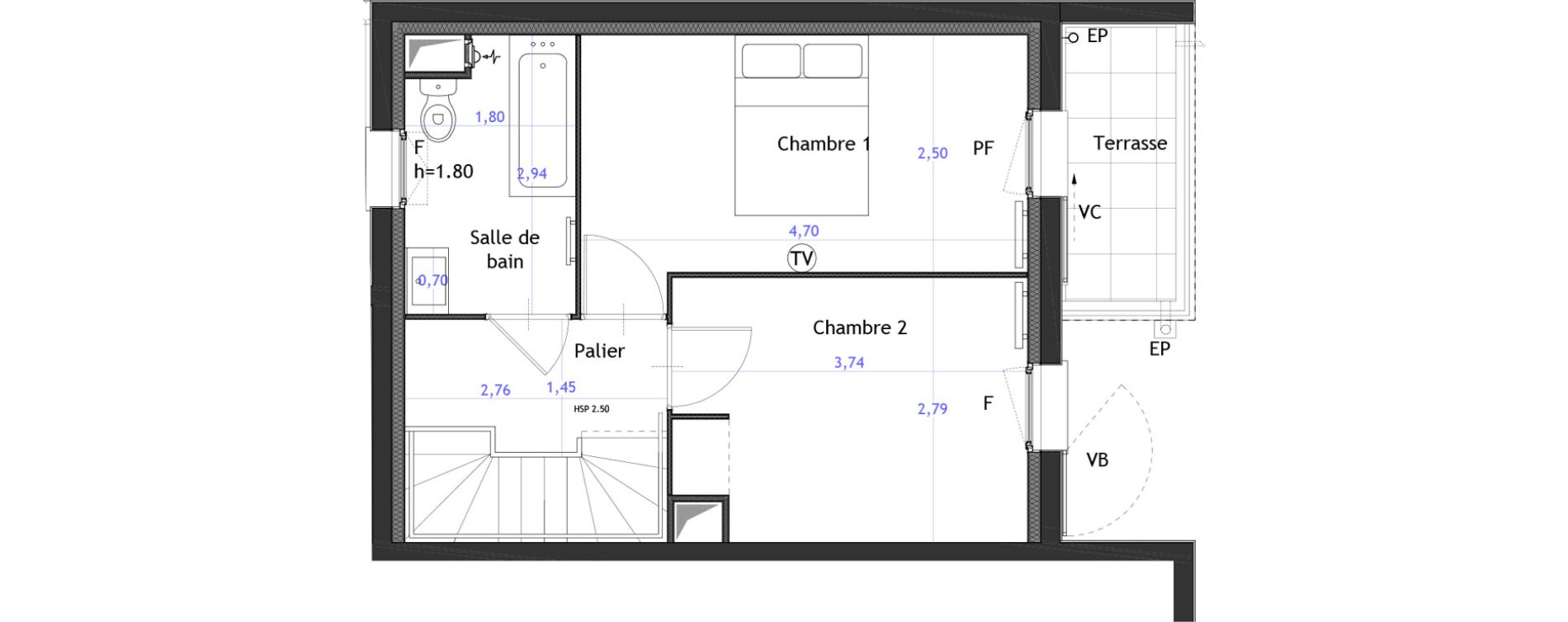 Duplex T3 de 65,93 m2 &agrave; Vitry-Sur-Seine Gare - jean-jaur&egrave;s