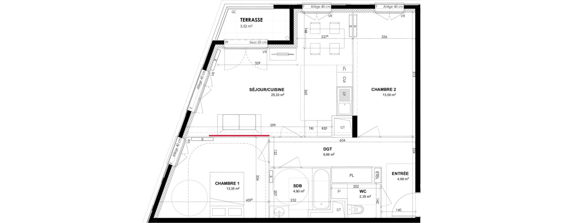 Appartement T3 de 70,27 m2 &agrave; Vitry-Sur-Seine Les ardoines
