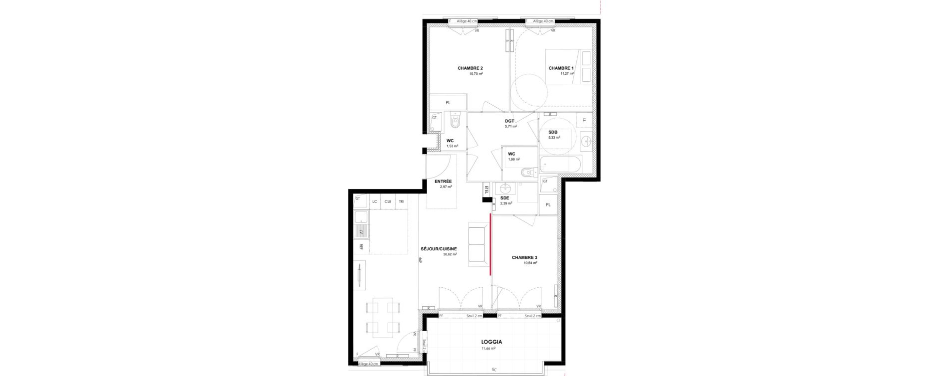 Appartement T4 de 83,05 m2 &agrave; Vitry-Sur-Seine Les ardoines