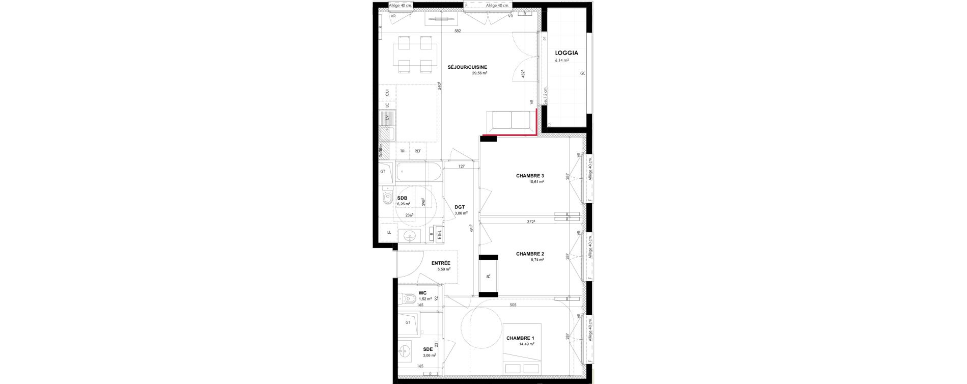 Appartement T4 de 84,69 m2 &agrave; Vitry-Sur-Seine Les ardoines