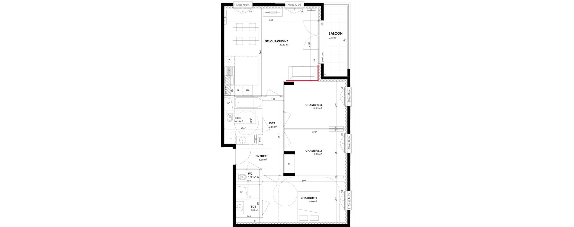 Appartement T4 de 85,49 m2 &agrave; Vitry-Sur-Seine Les ardoines
