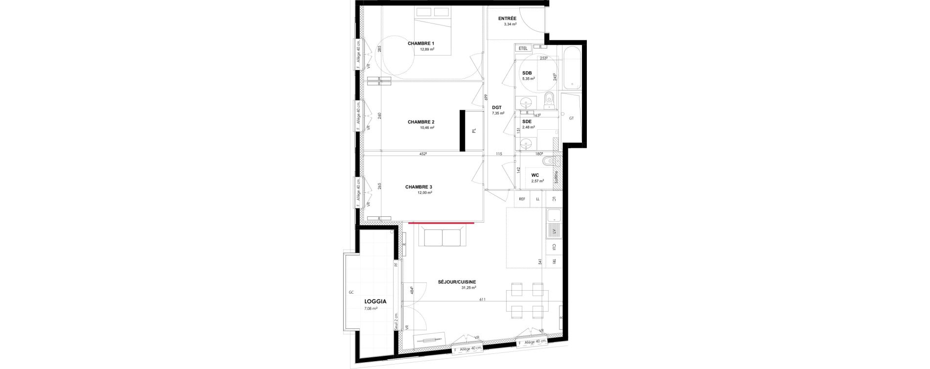 Appartement T4 de 87,69 m2 &agrave; Vitry-Sur-Seine Les ardoines