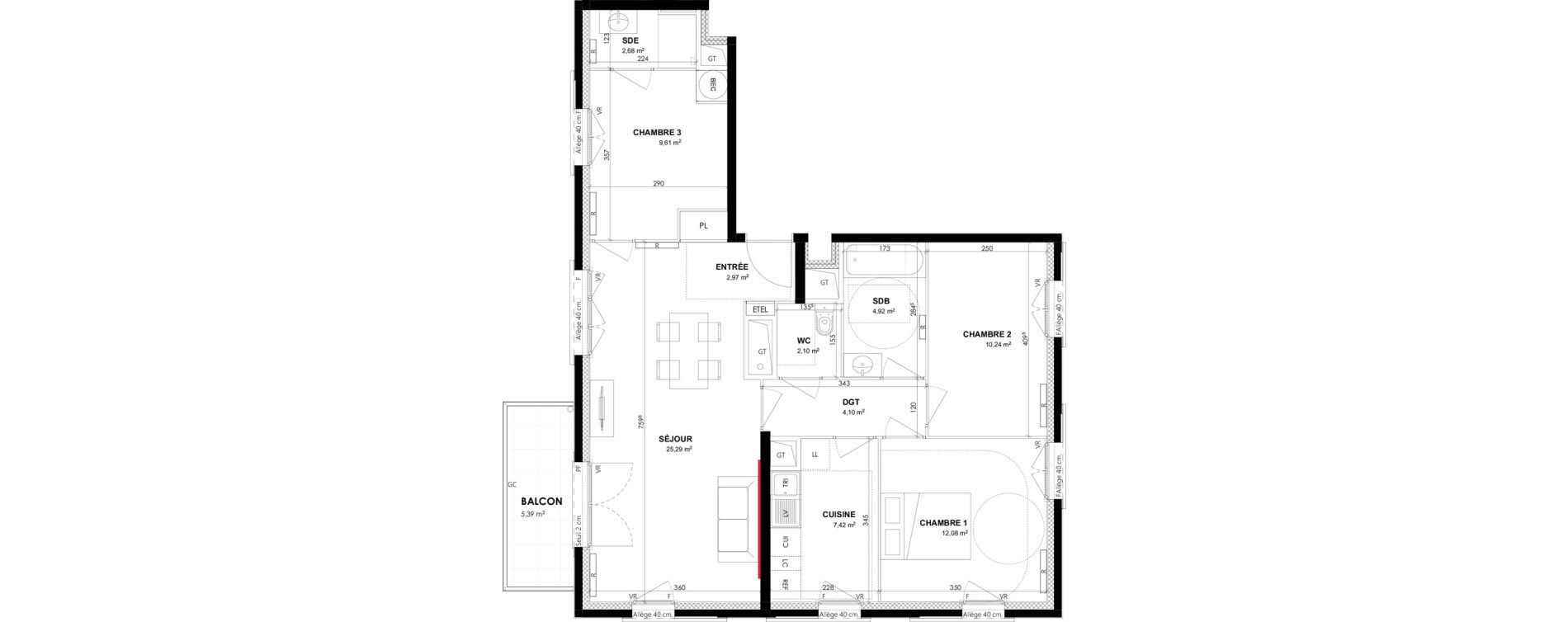Appartement T4 de 81,41 m2 &agrave; Vitry-Sur-Seine Les ardoines
