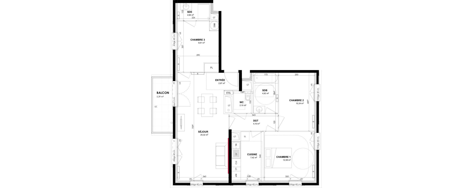 Appartement T4 de 81,44 m2 &agrave; Vitry-Sur-Seine Les ardoines