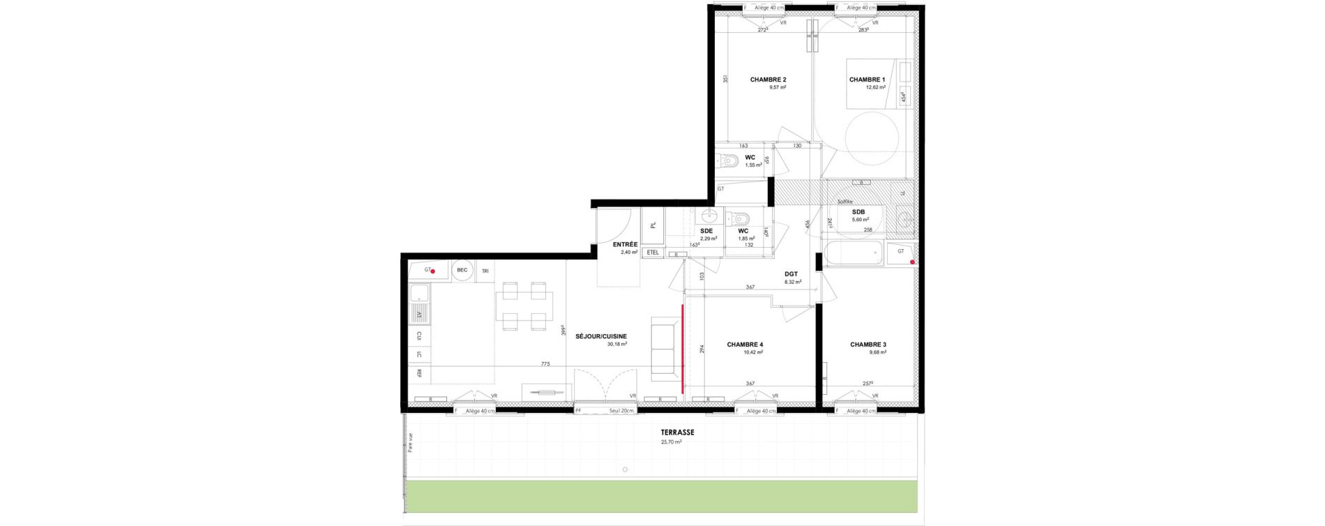 Appartement T5 de 94,48 m2 &agrave; Vitry-Sur-Seine Les ardoines