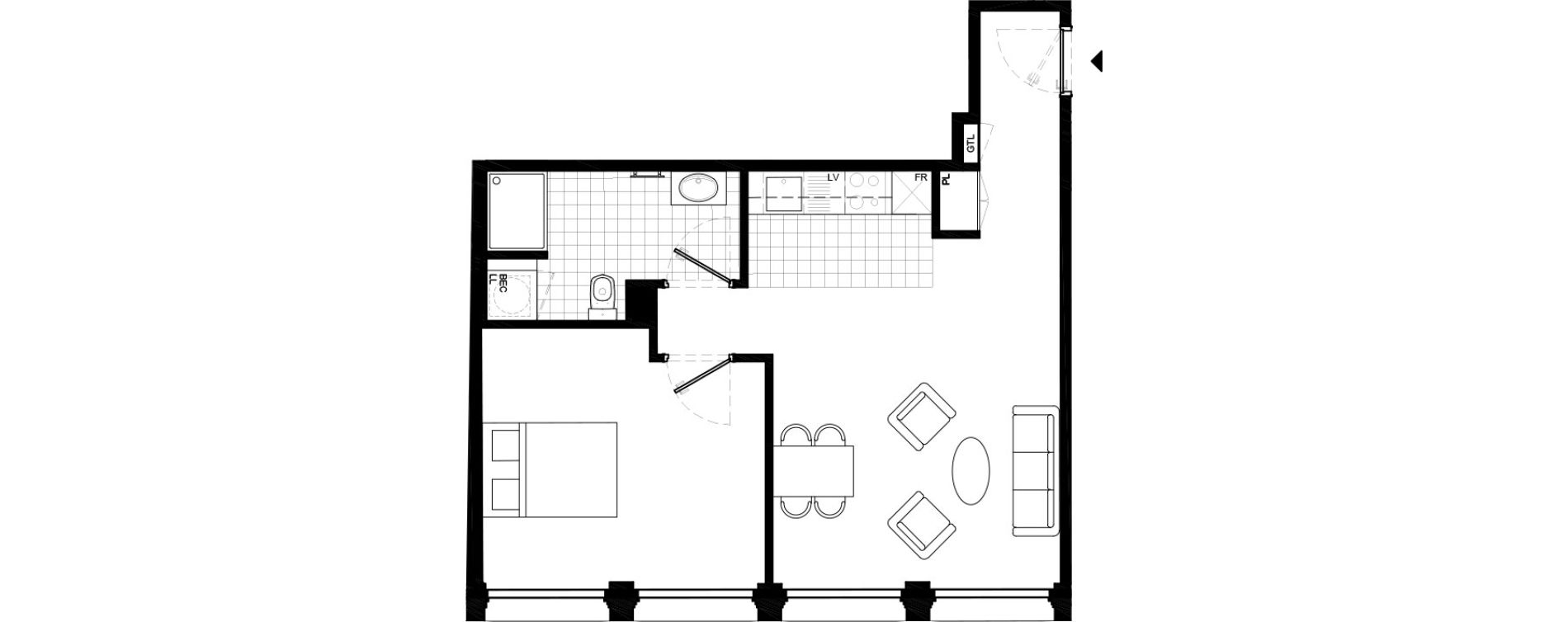 Appartement T2 de 54,30 m2 &agrave; Aincourt Centre