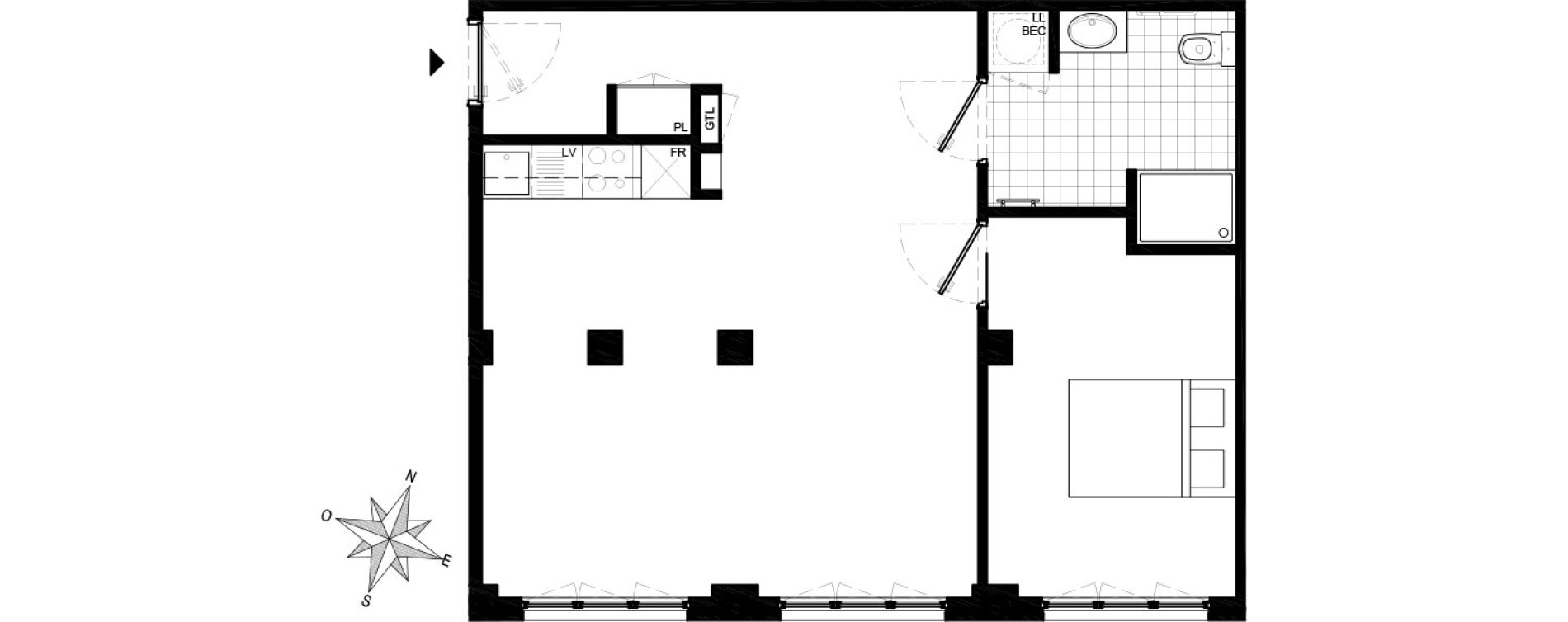Appartement T2 de 60,60 m2 &agrave; Aincourt Centre