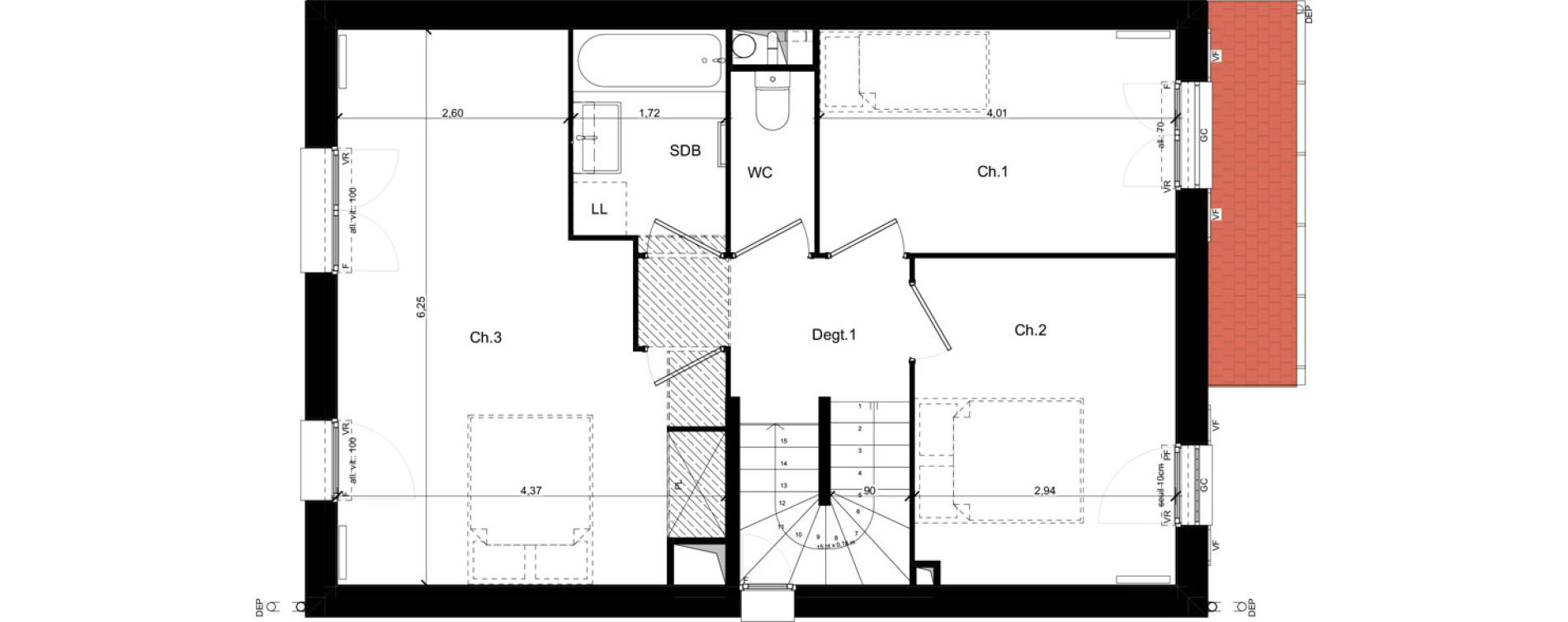 Maison T5 de 113,00 m2 &agrave; Andilly La berch&egrave;re