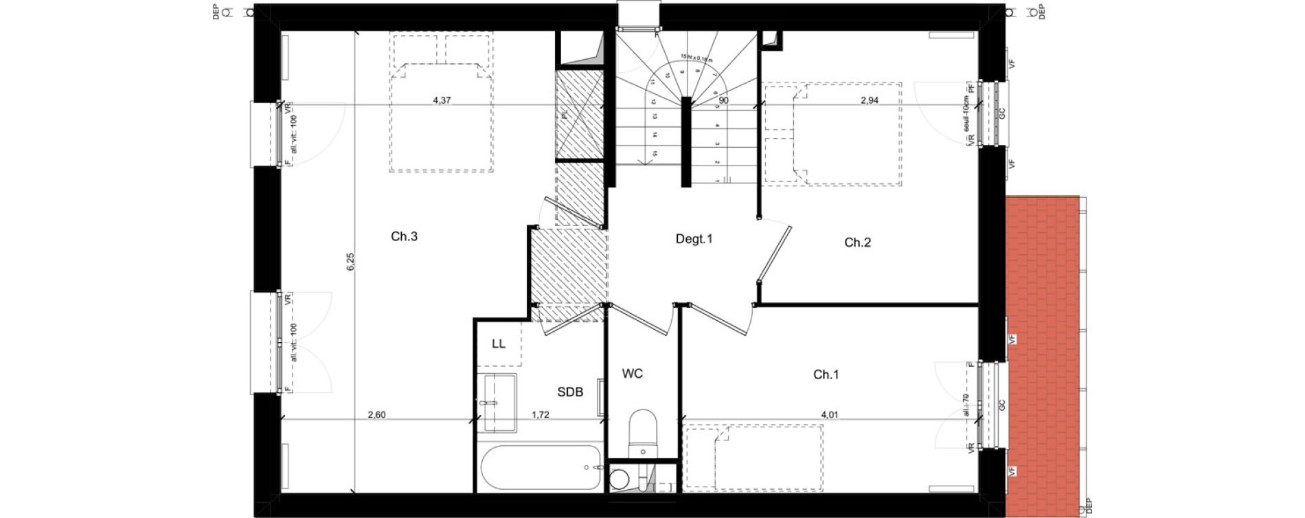 Maison T5 de 113,00 m2 &agrave; Andilly La berch&egrave;re