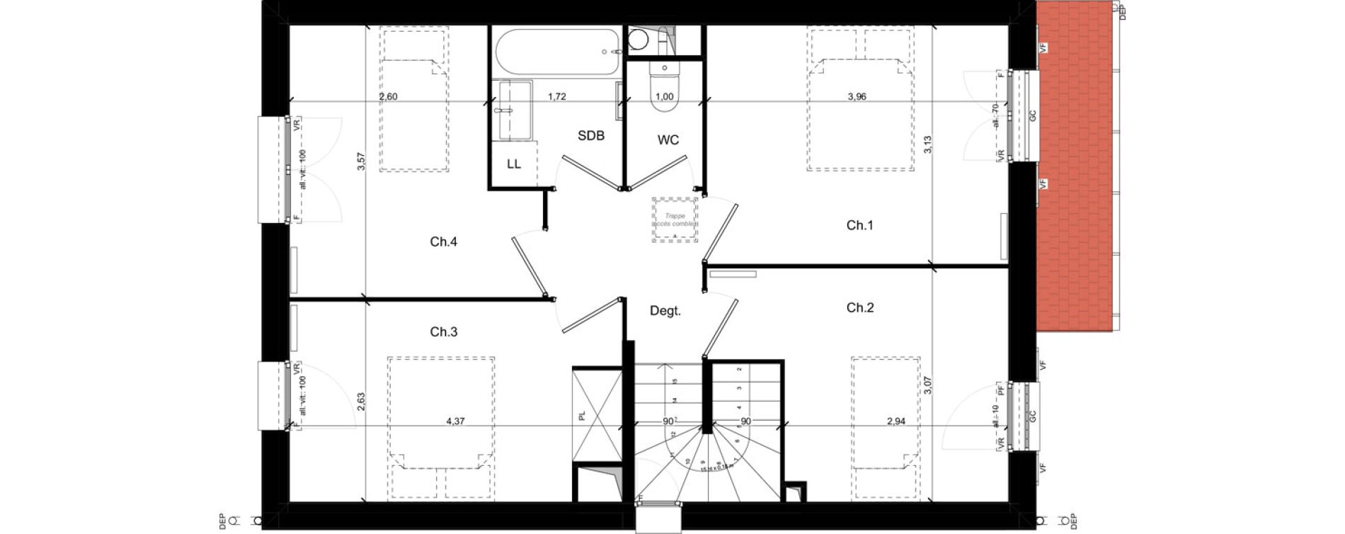 Maison T5 de 95,34 m2 &agrave; Andilly La berch&egrave;re