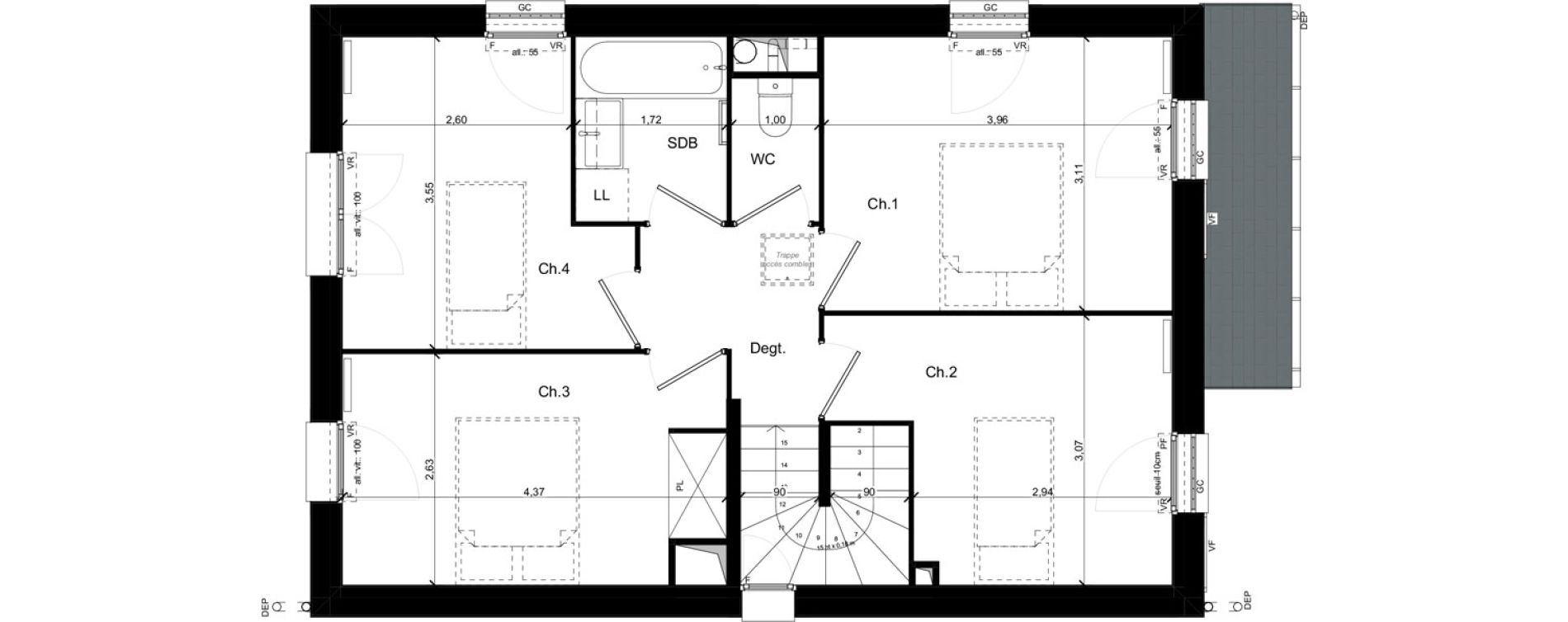 Maison T5 de 95,05 m2 &agrave; Andilly La berch&egrave;re