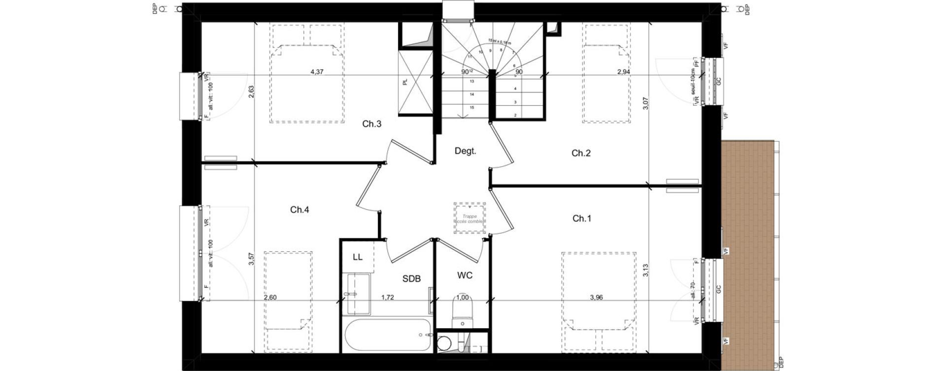 Maison T5 de 95,34 m2 &agrave; Andilly La berch&egrave;re