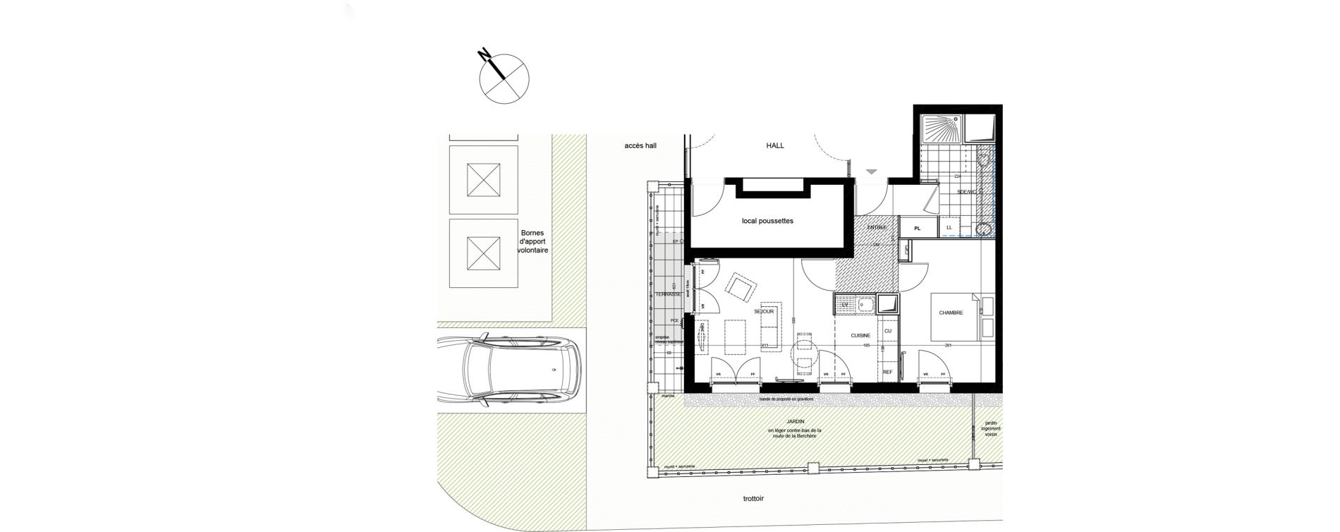 Appartement T2 de 43,64 m2 &agrave; Andilly Centre