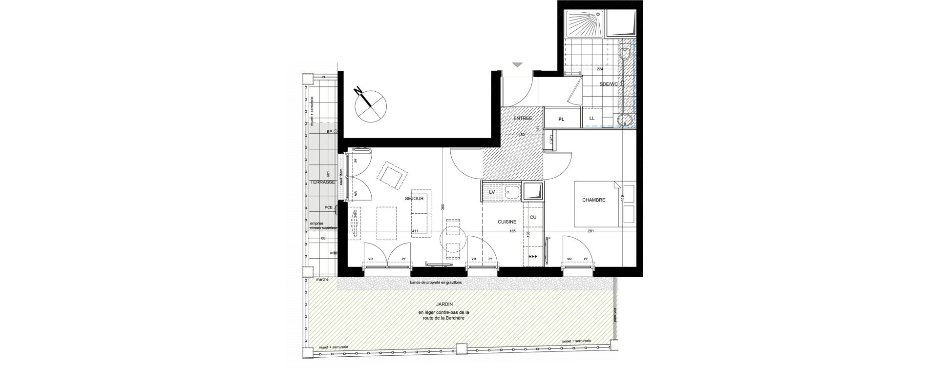 Appartement T2 de 43,64 m2 &agrave; Andilly Centre