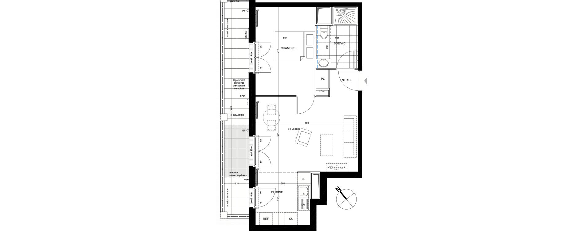 Appartement T2 de 43,77 m2 &agrave; Andilly Centre