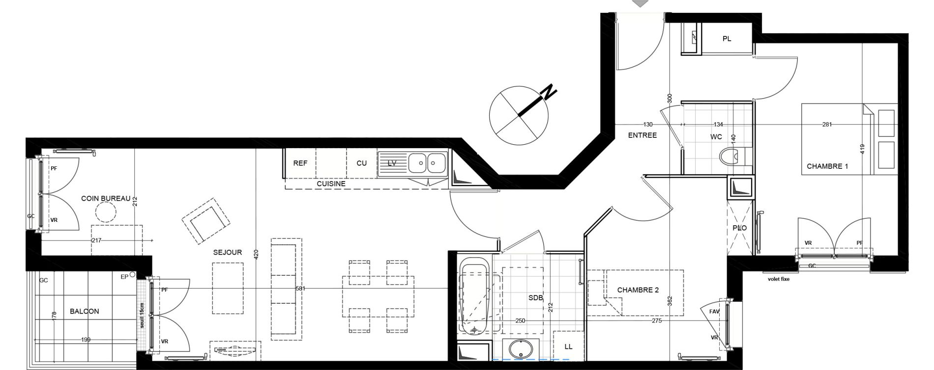 Appartement T3 de 67,55 m2 &agrave; Andilly Centre