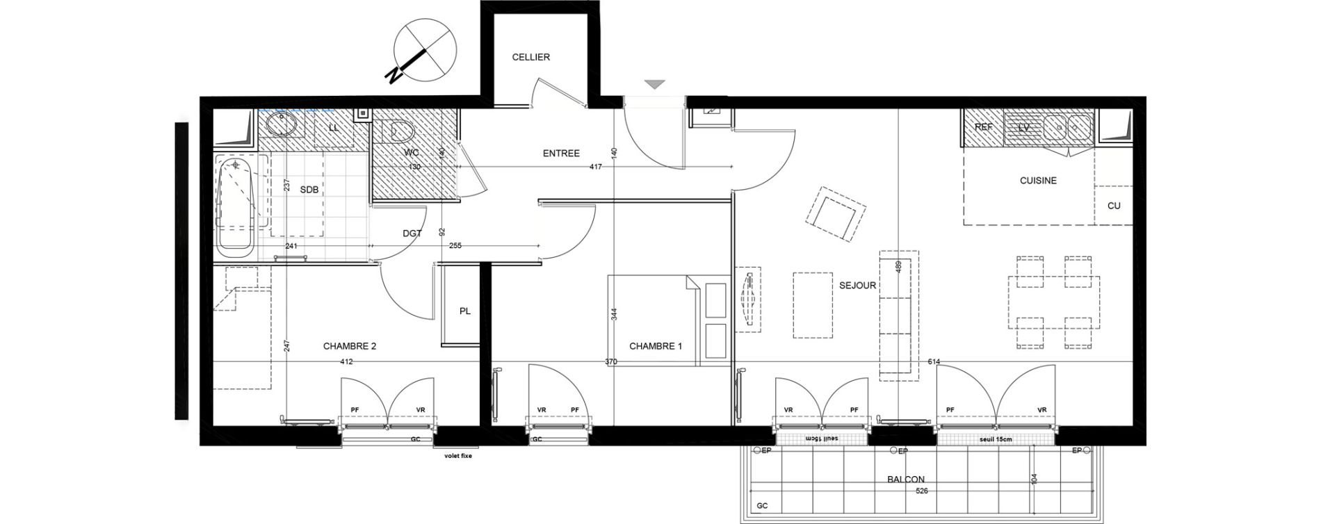 Appartement T3 de 68,84 m2 &agrave; Andilly Centre