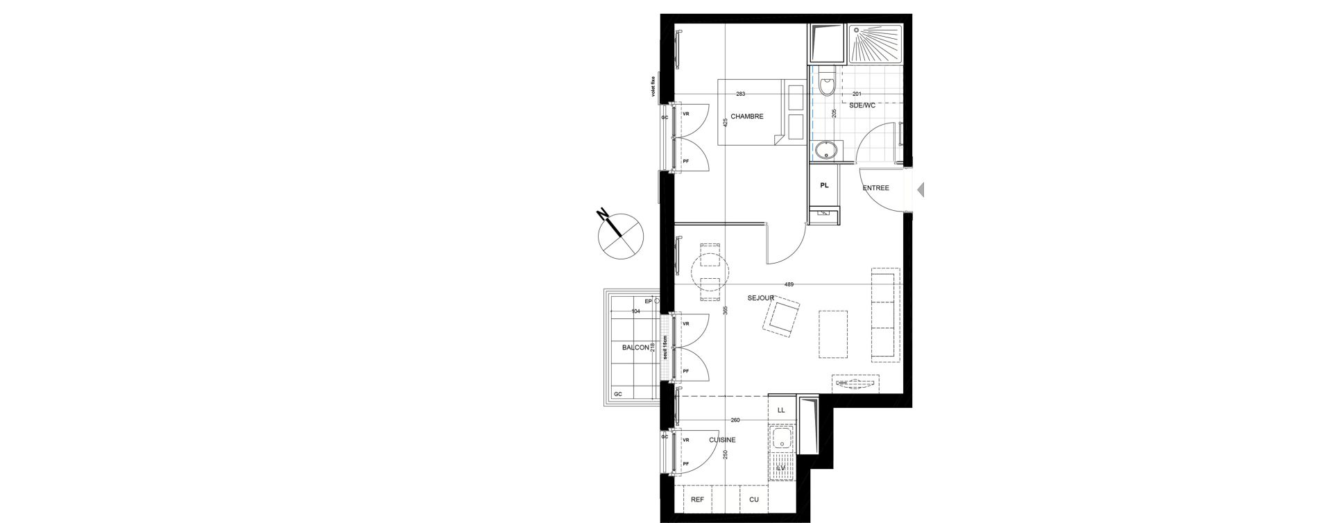 Appartement T2 de 43,74 m2 &agrave; Andilly Centre