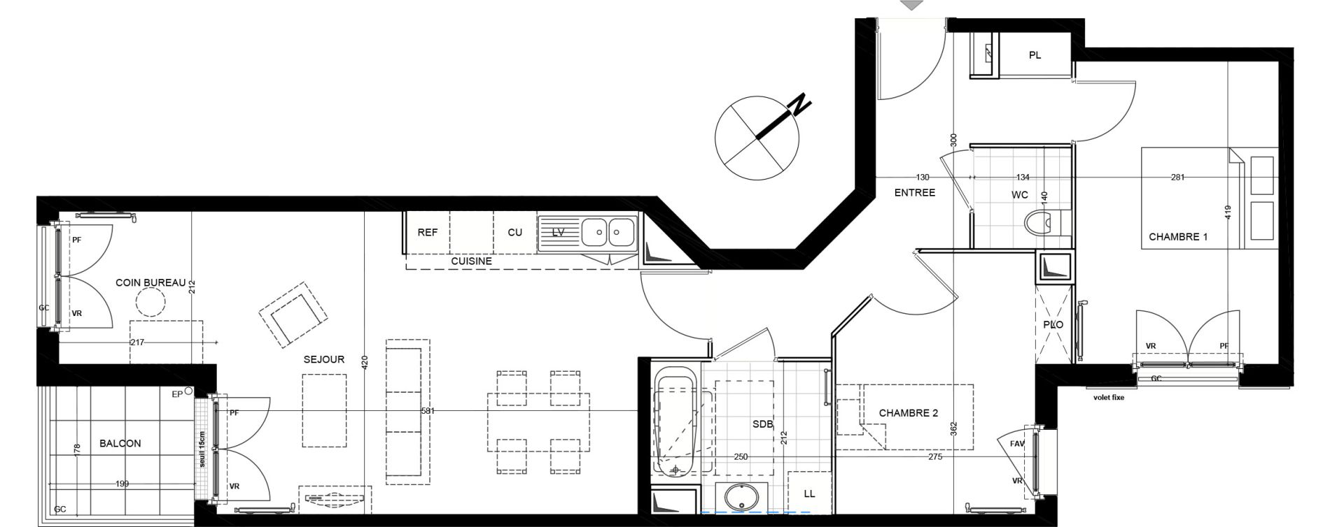 Appartement T3 de 67,55 m2 &agrave; Andilly Centre