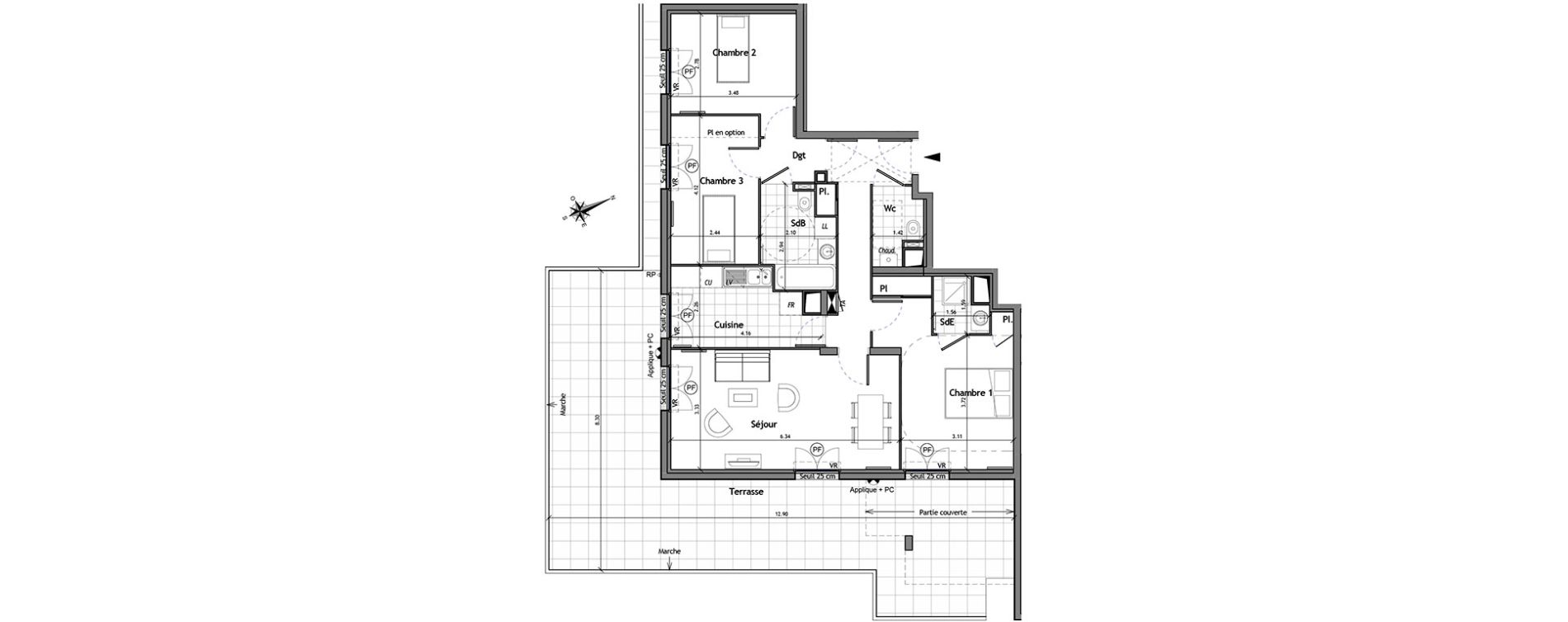 Appartement T4 de 83,92 m2 &agrave; Andilly Centre