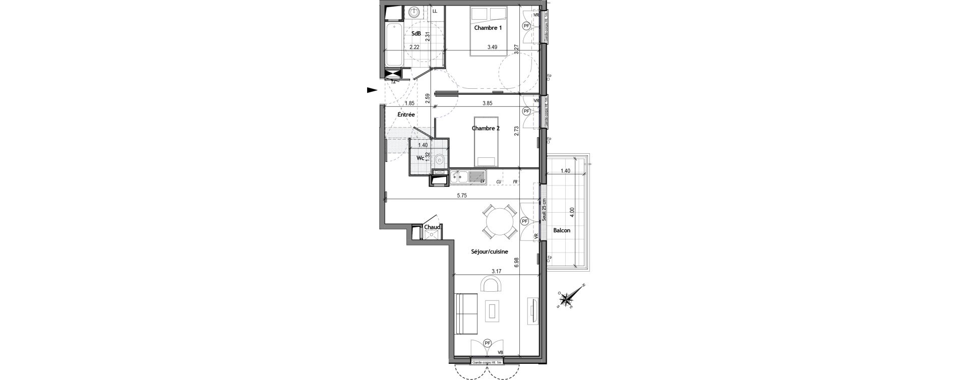 Appartement T3 de 61,04 m2 &agrave; Andilly Centre