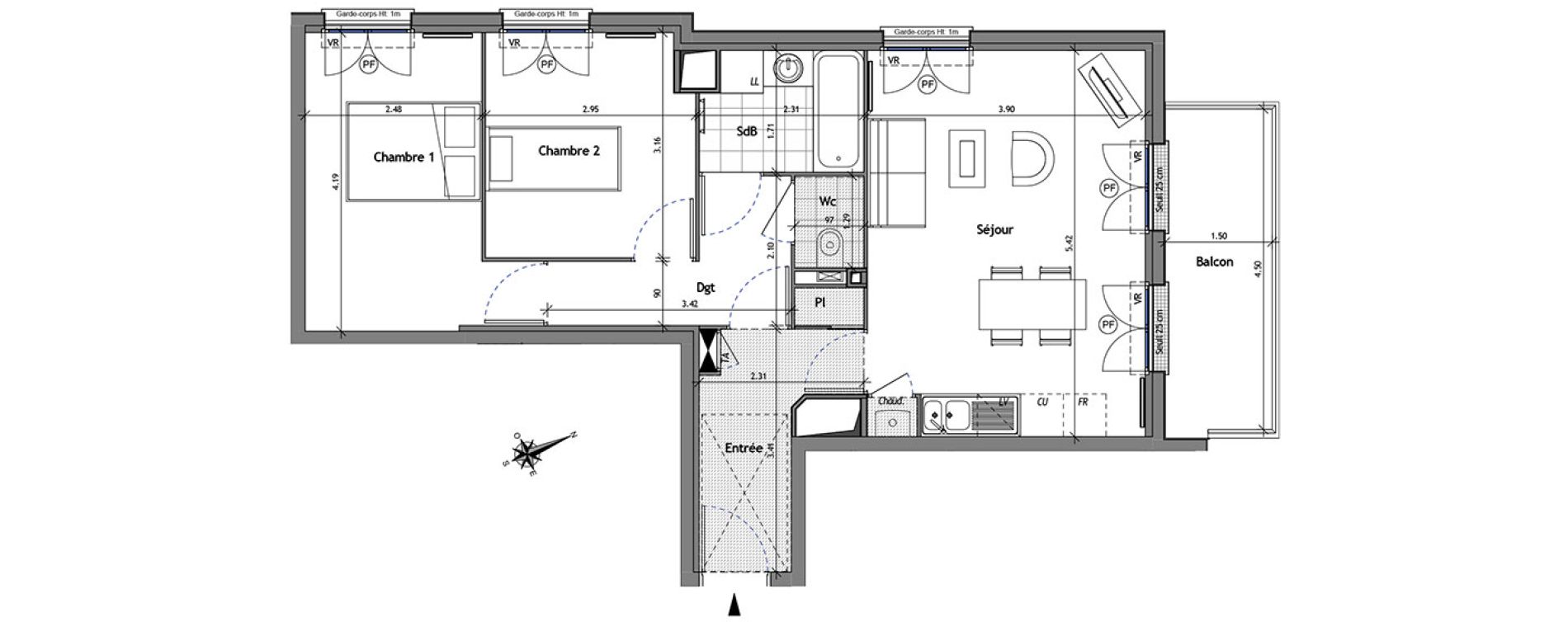 Appartement T3 de 56,61 m2 &agrave; Andilly Centre