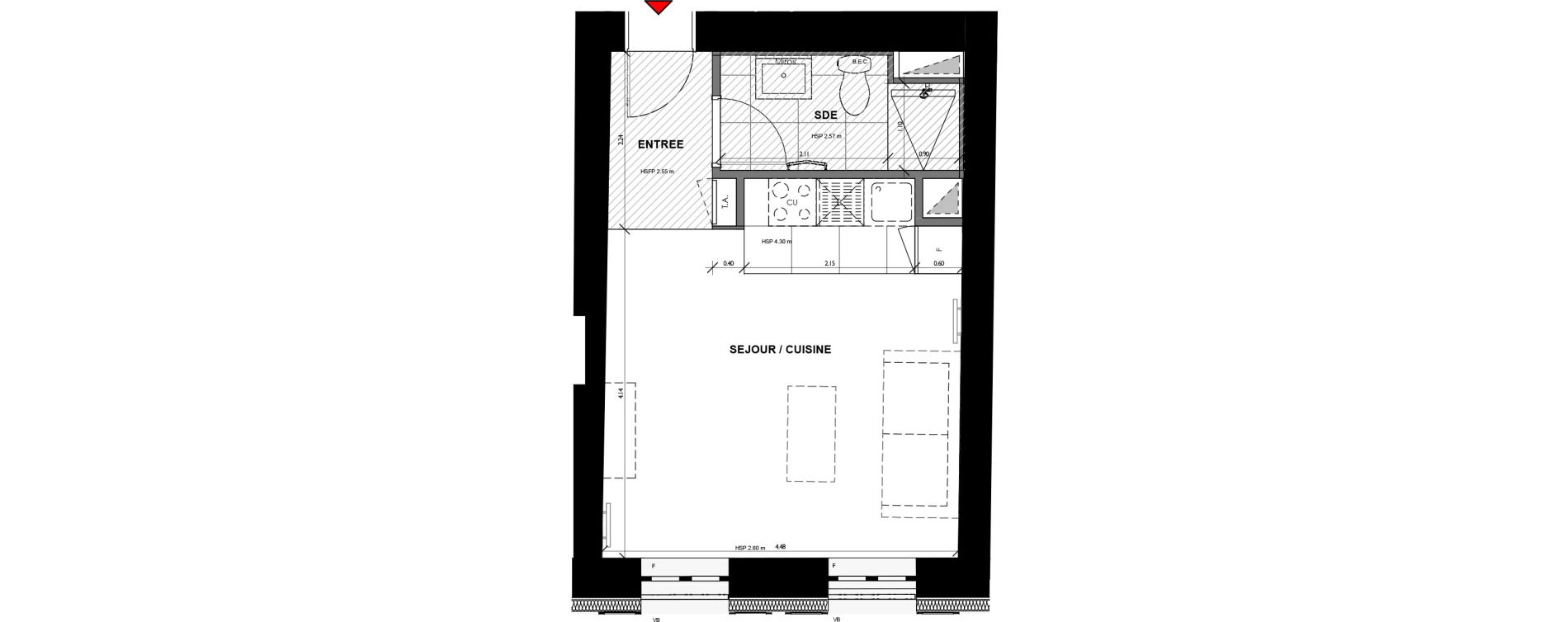 Appartement T1 de 27,09 m2 &agrave; Argenteuil Basilique