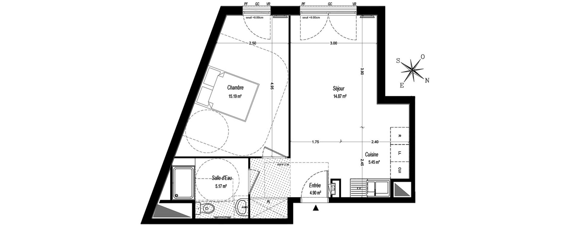 Appartement T2 de 45,58 m2 &agrave; Argenteuil Val notre dame