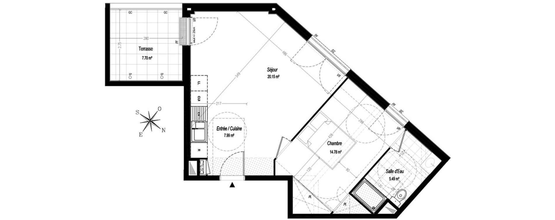 Appartement T2 de 48,41 m2 &agrave; Argenteuil Val notre dame