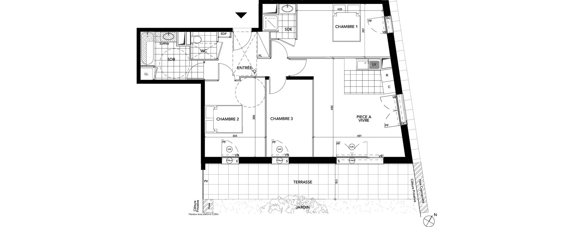 Appartement T4 de 73,24 m2 &agrave; Argenteuil Val notre dame