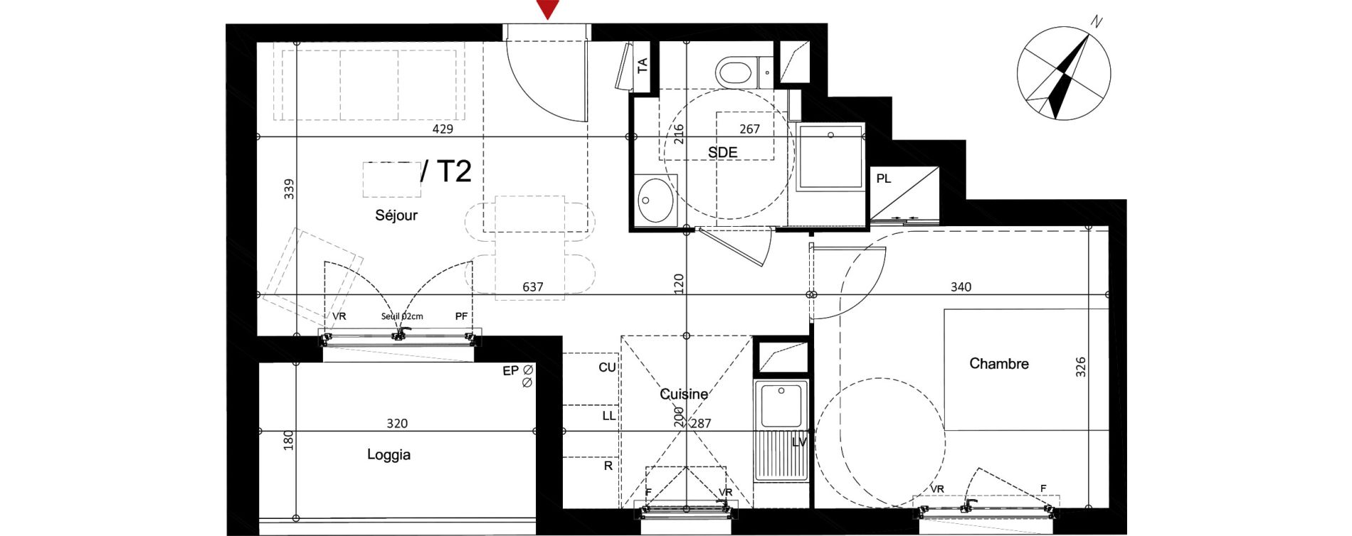 Appartement T2 de 38,74 m2 &agrave; Argenteuil Centre