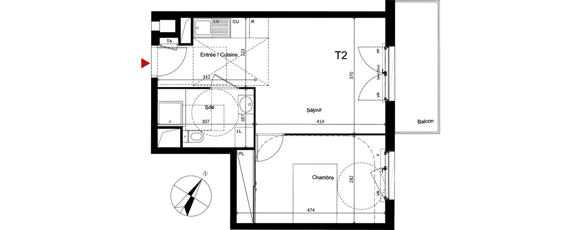 Appartement T2 de 39,57 m2 &agrave; Argenteuil Centre