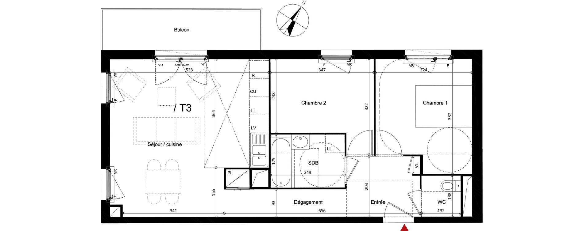 Appartement T3 de 62,08 m2 &agrave; Argenteuil Centre