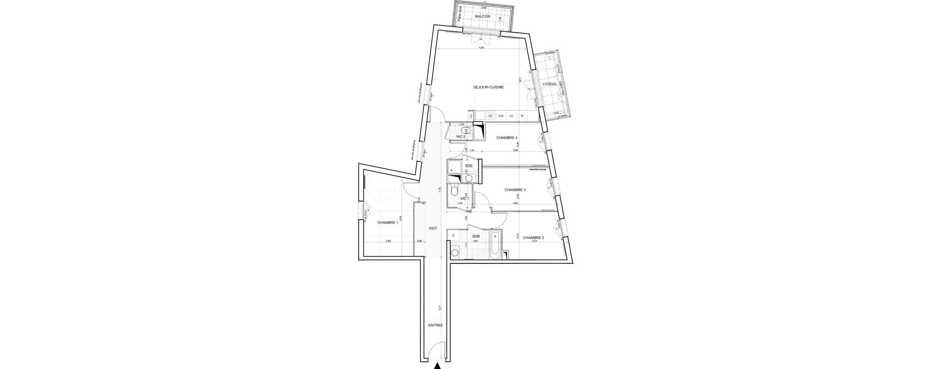 Appartement T5 de 107,05 m2 &agrave; Argenteuil Moulin sarrazin