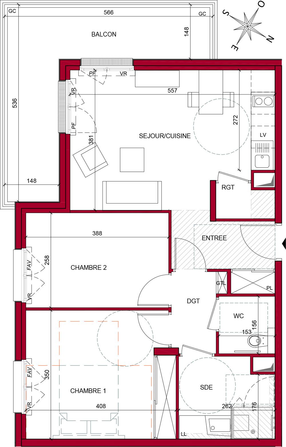 Appartement T3 Meublé De 60 46 M2 1er étage S Les Canotiers Argenteuil