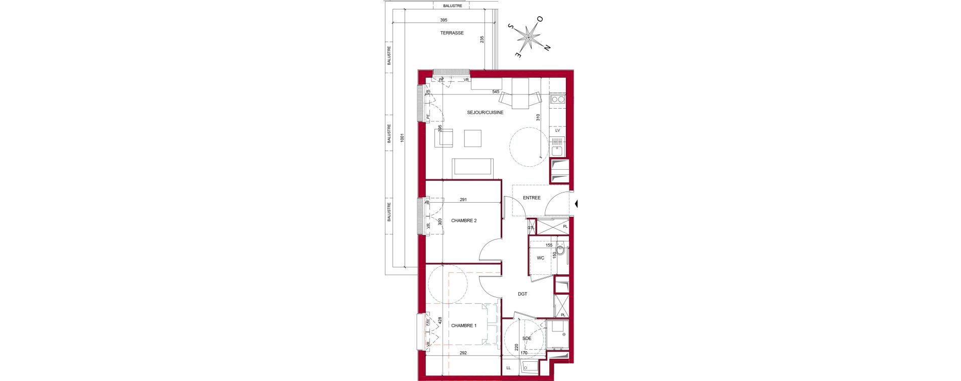 Appartement T3 meubl&eacute; de 60,45 m2 &agrave; Argenteuil Poirier fourrier
