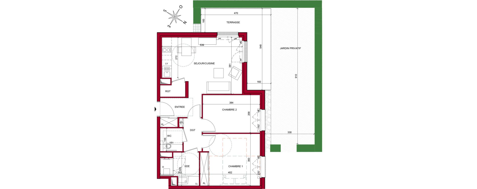 Appartement T3 meubl&eacute; de 58,46 m2 &agrave; Argenteuil Poirier fourrier
