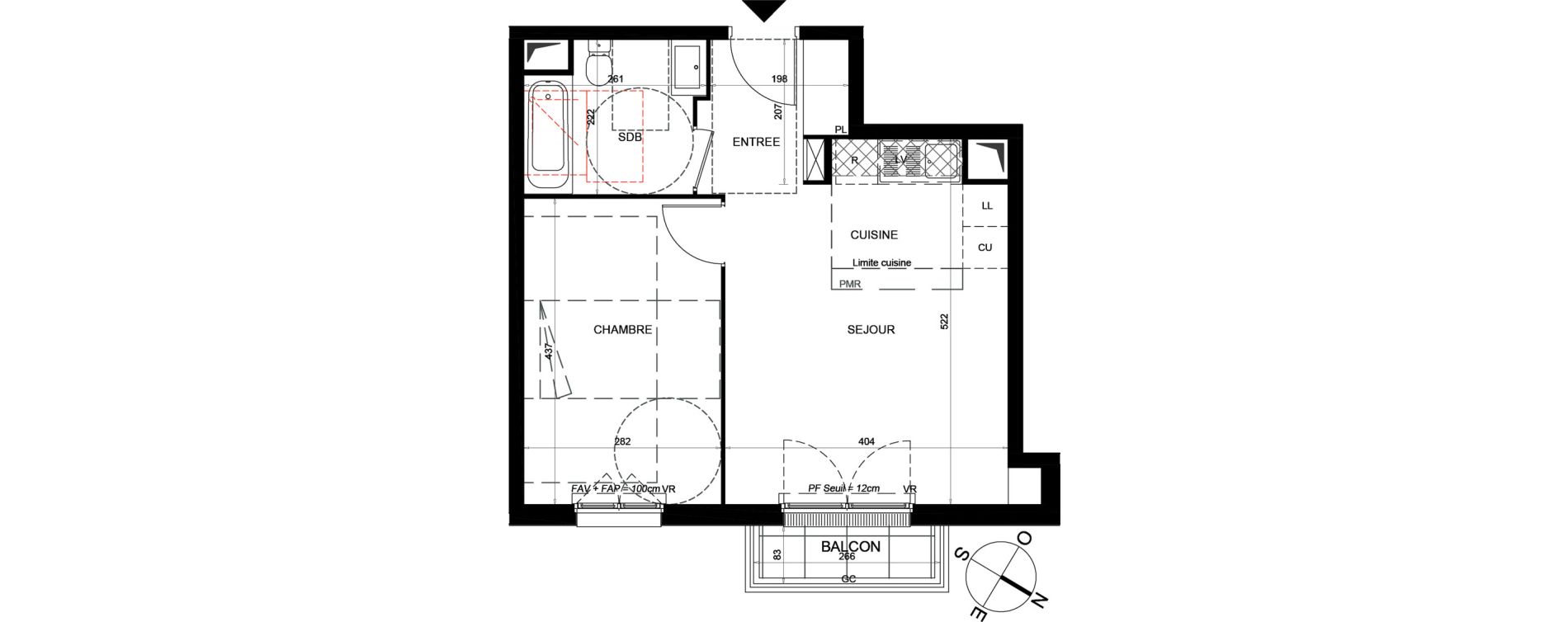 Appartement T2 de 41,35 m2 &agrave; Argenteuil Centre