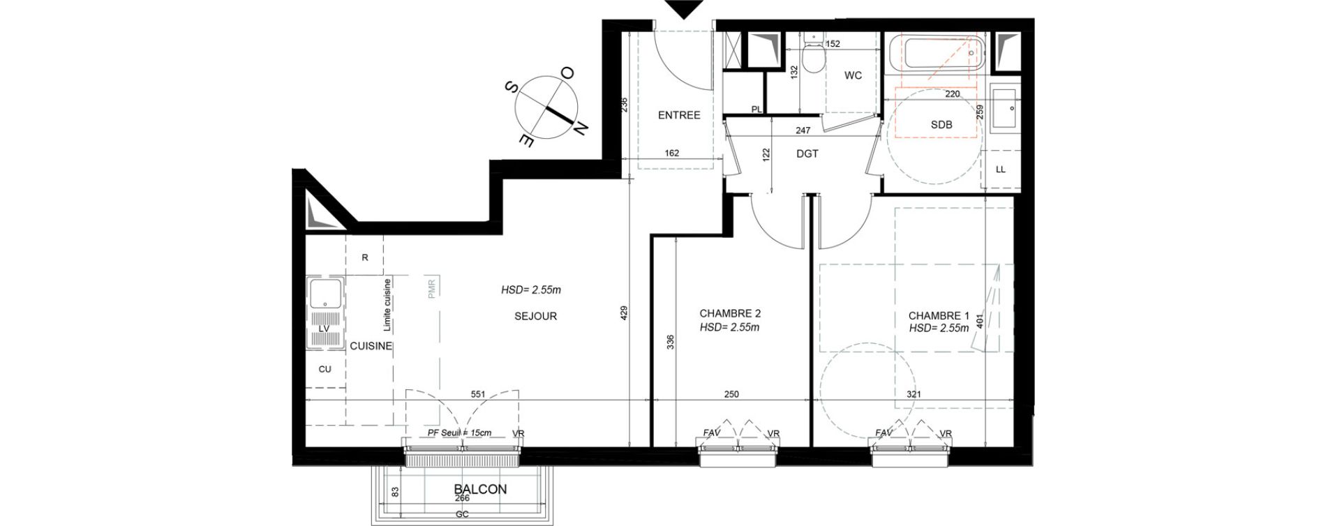 Appartement T3 de 58,75 m2 &agrave; Argenteuil Centre