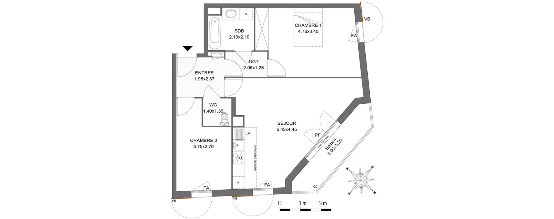 Appartement T3 de 64,10 m2 &agrave; Argenteuil Val d argent sud