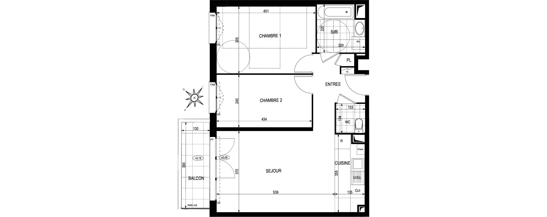 Appartement T3 de 60,58 m2 &agrave; Argenteuil Centre