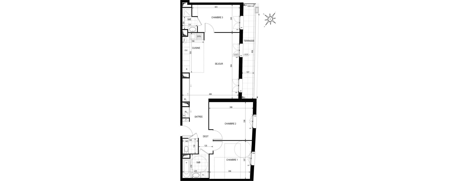 Appartement T4 de 81,12 m2 &agrave; Argenteuil Centre