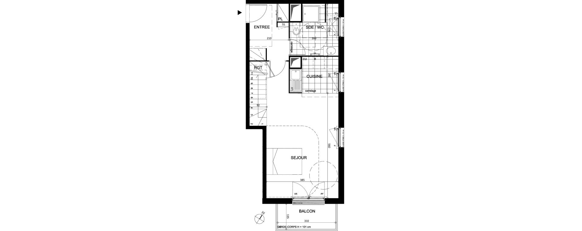 Duplex T4 de 81,60 m2 &agrave; Argenteuil Centre