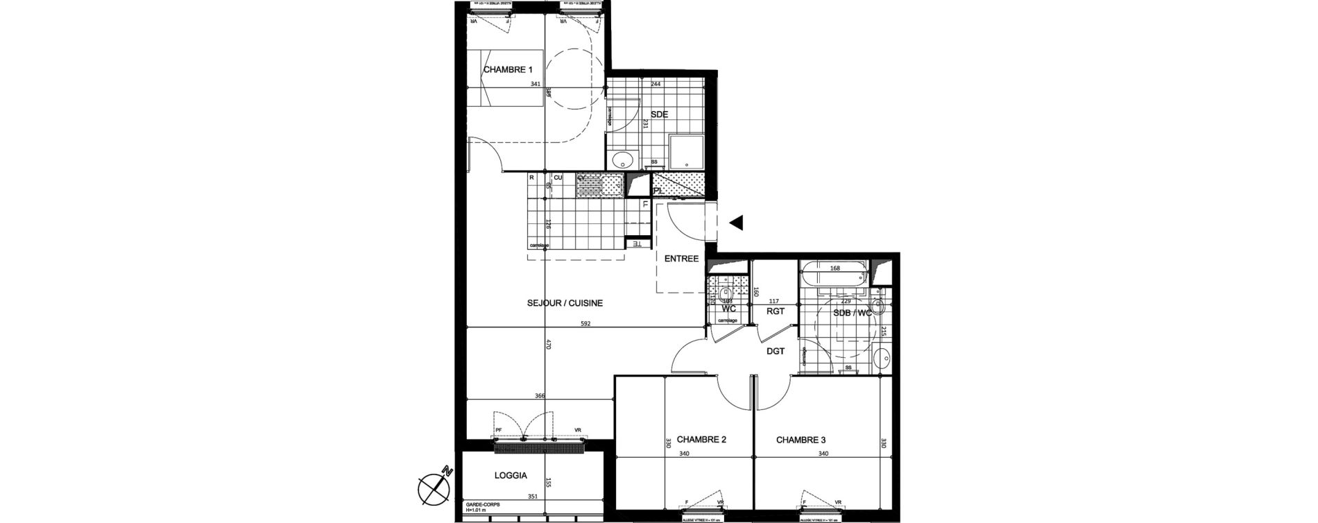 Appartement T4 de 88,04 m2 &agrave; Argenteuil Centre
