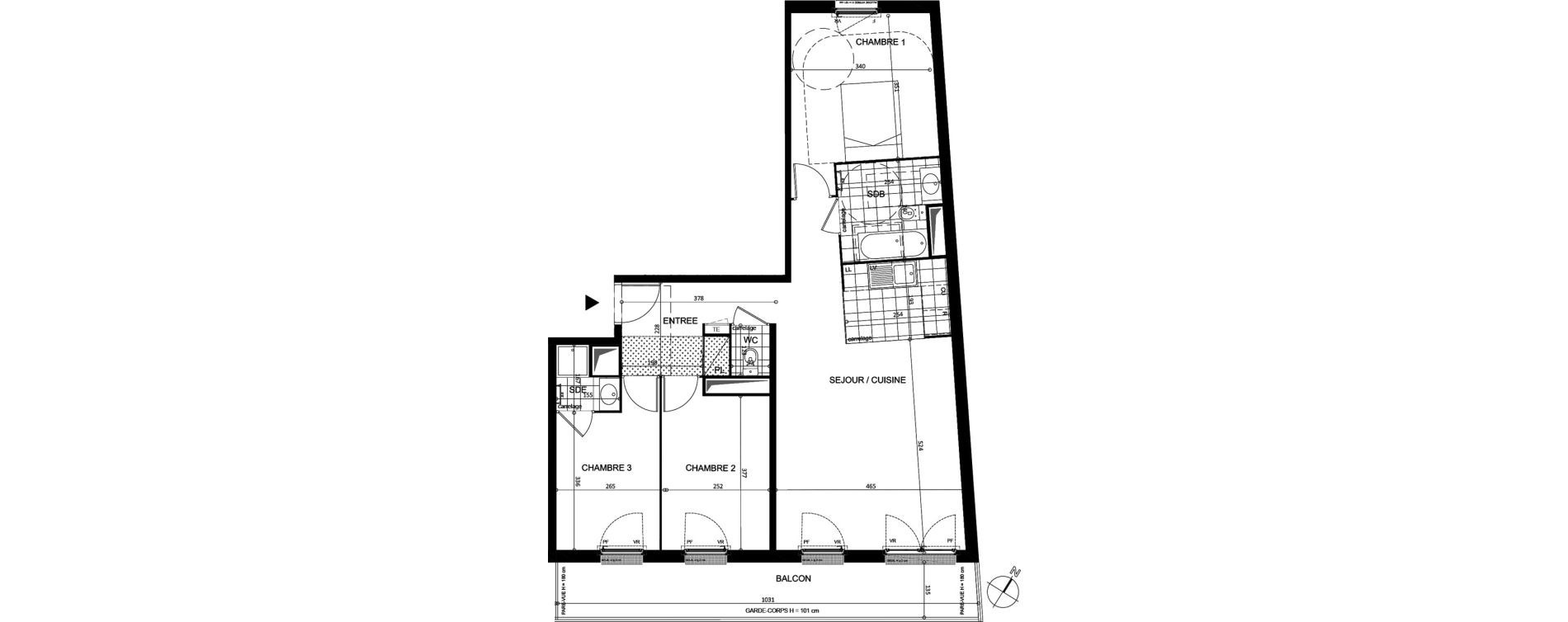 Appartement T4 de 81,50 m2 &agrave; Argenteuil Centre