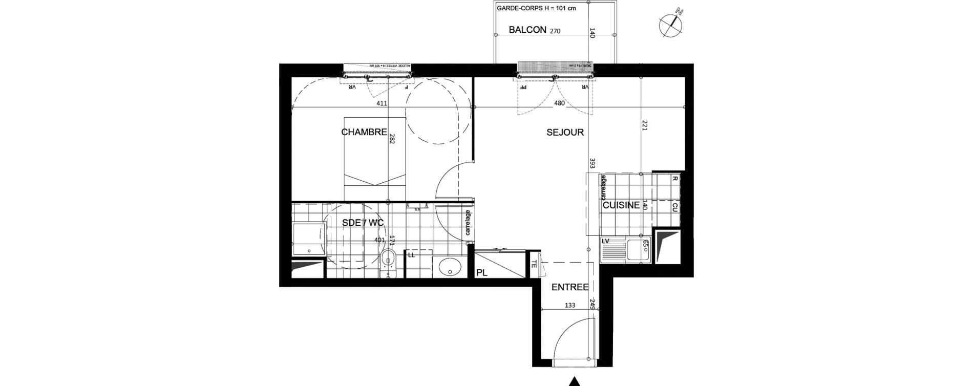 Appartement T2 de 41,00 m2 &agrave; Argenteuil Centre