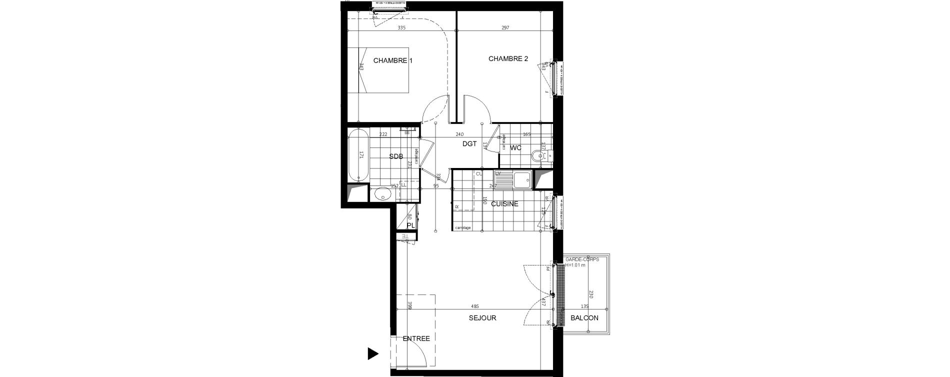 Appartement T3 de 60,40 m2 &agrave; Argenteuil Centre