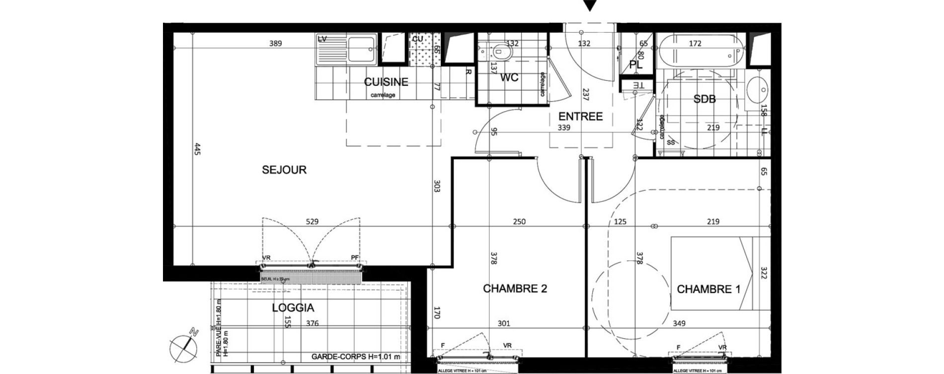 Appartement T3 de 59,80 m2 &agrave; Argenteuil Centre