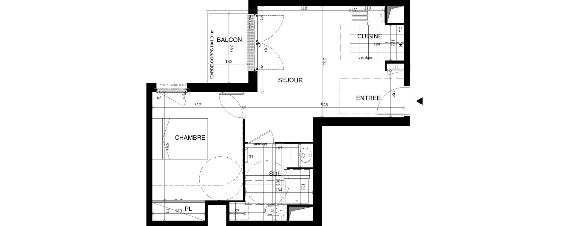 Appartement T2 de 39,50 m2 &agrave; Argenteuil Centre